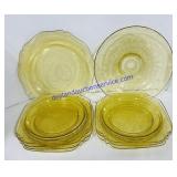 Vintage Amber Plates