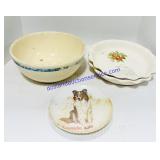 Glass Pie Plates , Bowl (with cracks) and