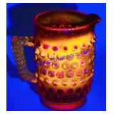 Amberina Hobnail Mini Pitcher