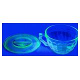 Unmatched Uranium Glass Lid & Teacup