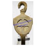 Metal Bracket & Wood Wheel Pulley