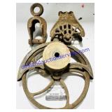 3 Damaged or Missing Piece Metal Pulleys