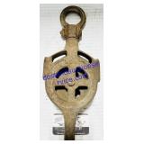 Metal Bracket & Wood Wheel Pulley