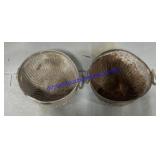 2 Round Metal Tubs 1 Has Holes In The Bottom
