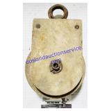 Wood & Metal Bracket & Wood Wheel Pulley
