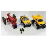 Metal Toy John Deere and Farmall Tractors and