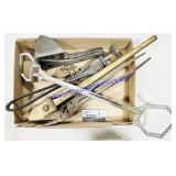 4 Misc Cast Iron Tools & Large Garlic Press