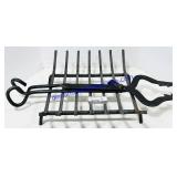 Cast Iron Fireplace Rack & Log Grabber