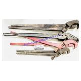 3 Pipe Tongs & Unknown Tool