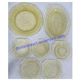 Amber Depression Glass Plates