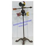 Vintage Cast Iron Chicken Weathervane 32"