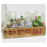 Crate of Miscellaneous Pop Bottles