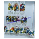 Vintage Smurf Glass Cup Collection By Wallace