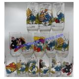 Vintage Smurf Glass Collectable Glass Cups