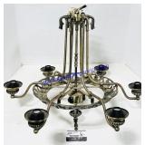 Brass 6 Bulb Hardwire Chandelier