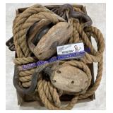 Antique Barn Rope & Pulley