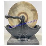 Antique Hand-Crank Wet Stone Sharpener