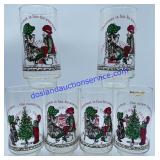 Vintage Christmas Coca-Cola Collectible Glasses