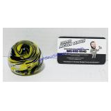 Swirled Art Glass Paper Weight, Black and Gold