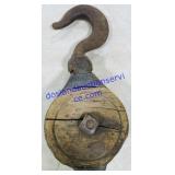 Antique Wooden Pulley Block