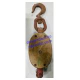 Vintage Wooden Block & Tackle Pulley