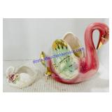 2 Decorative Porcelain Swans