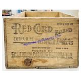 Red Cord Apricot Wood Crate