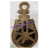 Antique Cast Iron Pulley Block