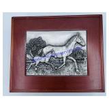 Wooden Trinket Box. Metal Horse Needs Glued