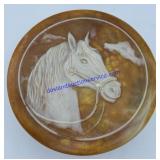 Robert Nemith Round Pink Swirl Horse Jewelry Box