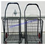 2 Metal Rolling Collapsible Baskets