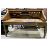 Large Antique Roll Top Secretary Desk 75" Wide