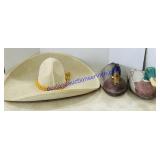 Felt Sombrero & 2 Duck Decoys