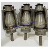 3 Vintage Tin Torch Lights