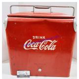 Vintage Wood Handled Metal Coca Cola Cooler