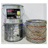 3 Steel Bait Buckets