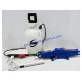 Pressure Sprayer, Jack, & Power Strip