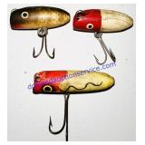3 Small Wooden Fishing Lures