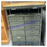 Steel Wooden Top Tool Drawers 37" Tall