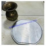 Brass Spittoon & Aluminum Pizza Pan