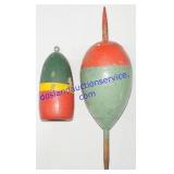 2 Antique Wooden Bobbers