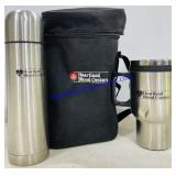 Heartland Blood Centers Thermos & Mug w/ Bag