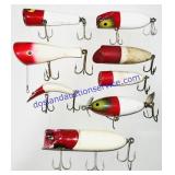 8 Red & White Fishing Lures