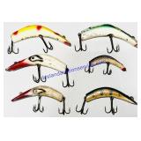 6 Kautzky "Lazy Ike" Wooden Fishing Lures