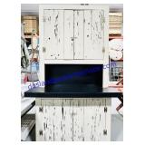 Beige Painted Unique Wooden Cabinet 48x16x84"