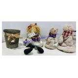 Cloth Toys and Metal Bucket