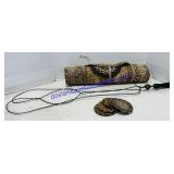 Small Woven Rug, 5 Woven Coasters & Rug Beater