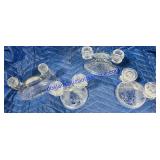 4 Glass Double Candlestick Holders