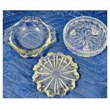 3 Glass Ashtrays