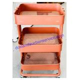 3 Tier Metal Rolling Storage Rack 17x12x31"